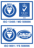 アポロ医療器は、品質マネジメントシステム【ISO 9001】【ISO 13485】を取得しています